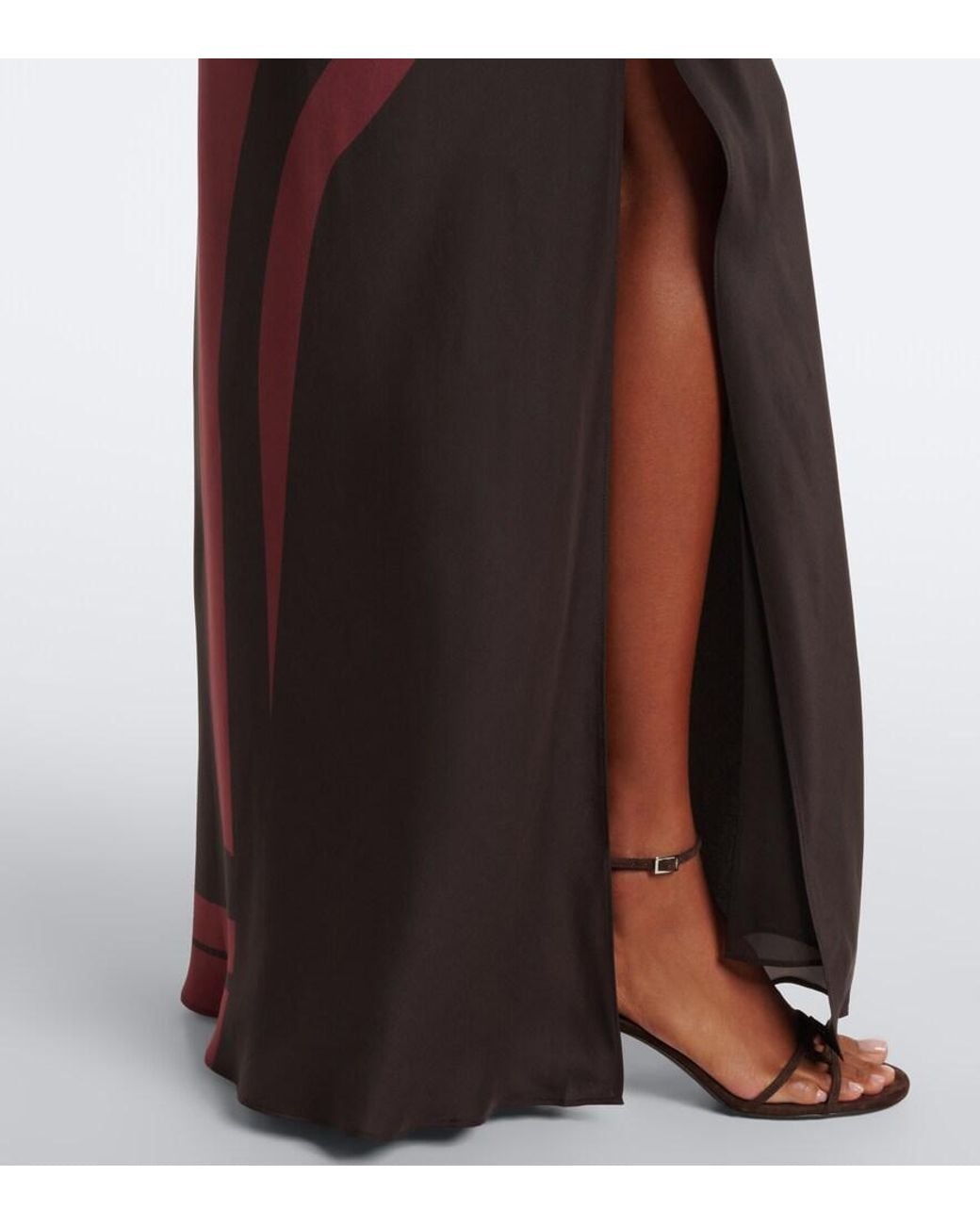 Sir Purple Printed Silk Satin Maxi Dress