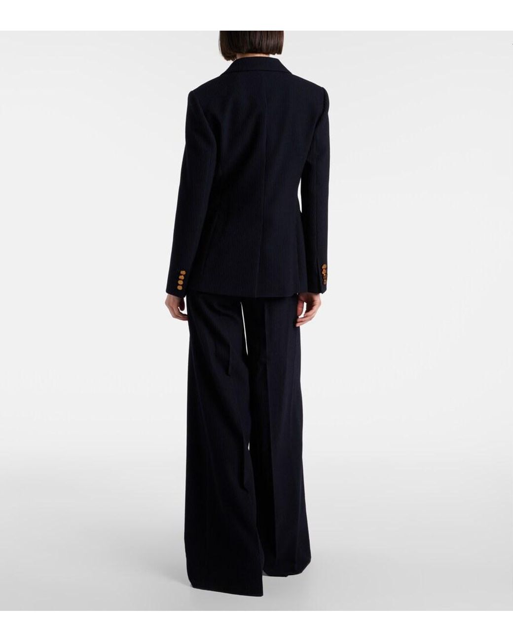 Max Mara Blue Pagano Wool-Blend Blazer