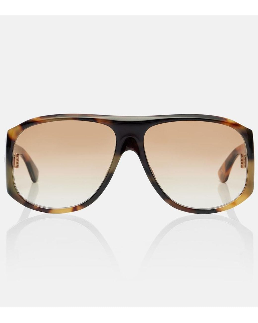 Chloé Brown Logo Oversized Sunglasses