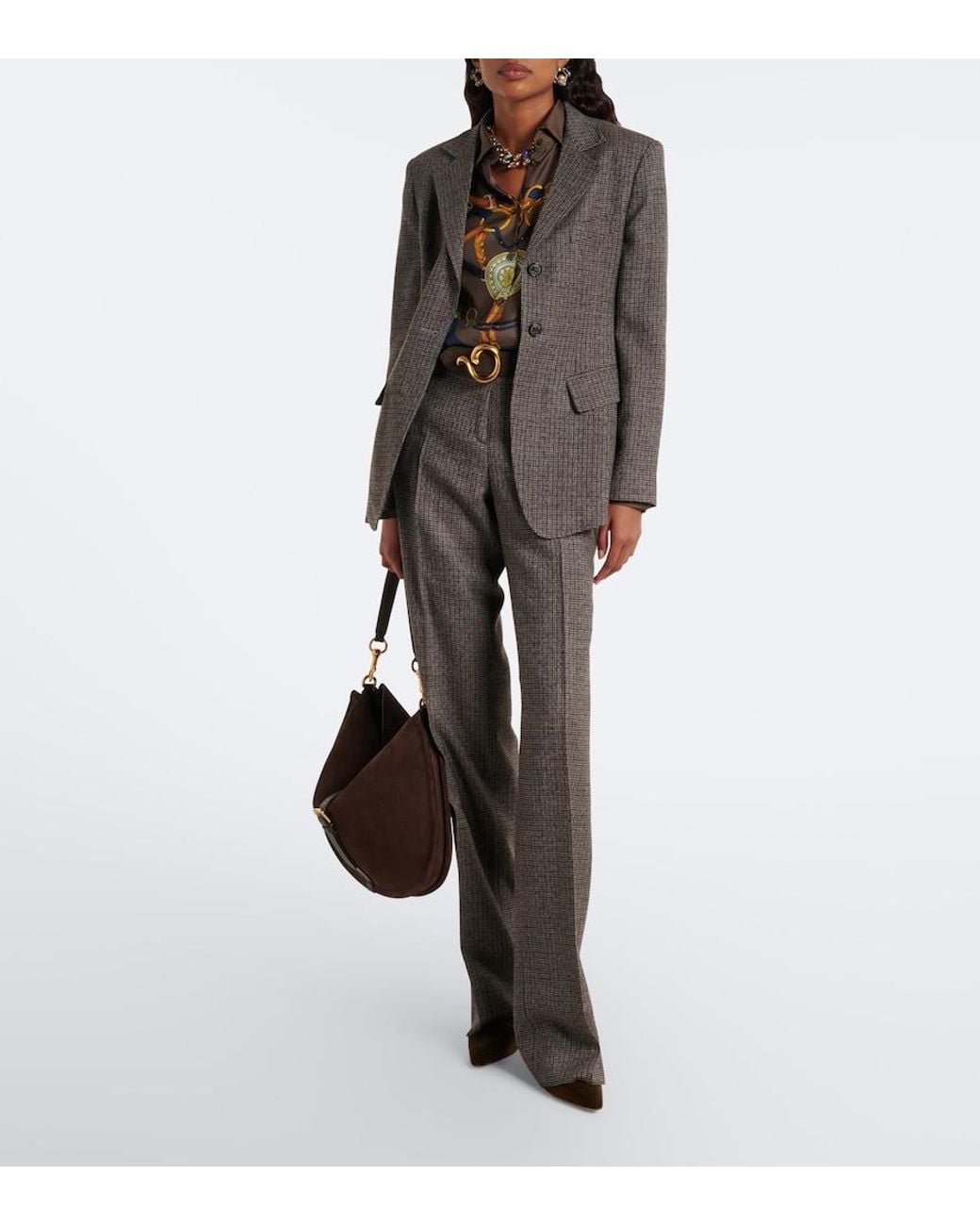 Etro Black Checked Wool Blazer
