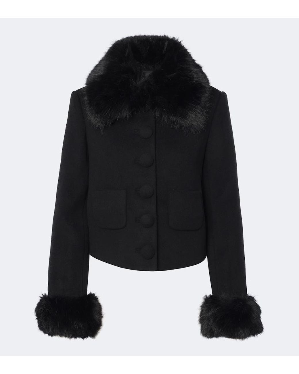 Self-Portrait Black Wool-Blend Jacket
