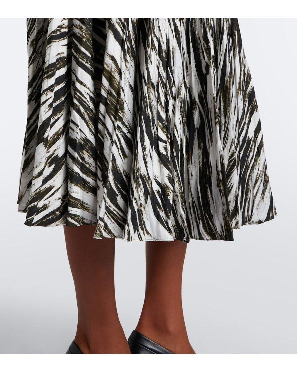Proenza Schouler Black Label Runa Printed Twill Midi Skirt