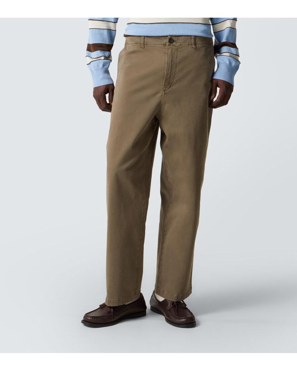 FRAME Green Cotton Twill Chinos for men