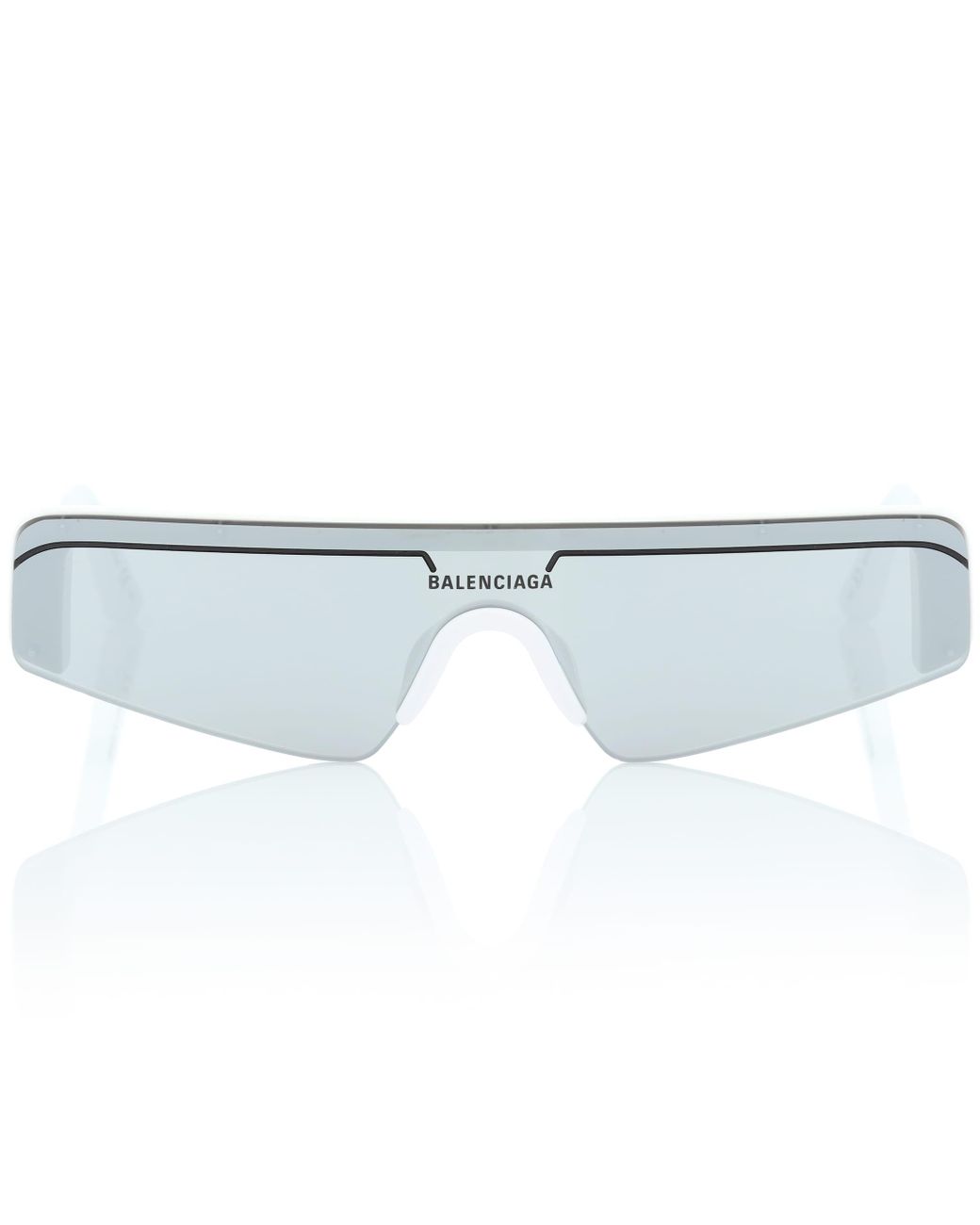 Balenciaga Ski Rectangle Sunglasses in White | Lyst