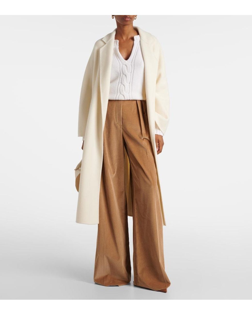 Max Mara White Cancan Cable-Knit Cashmere Sweater