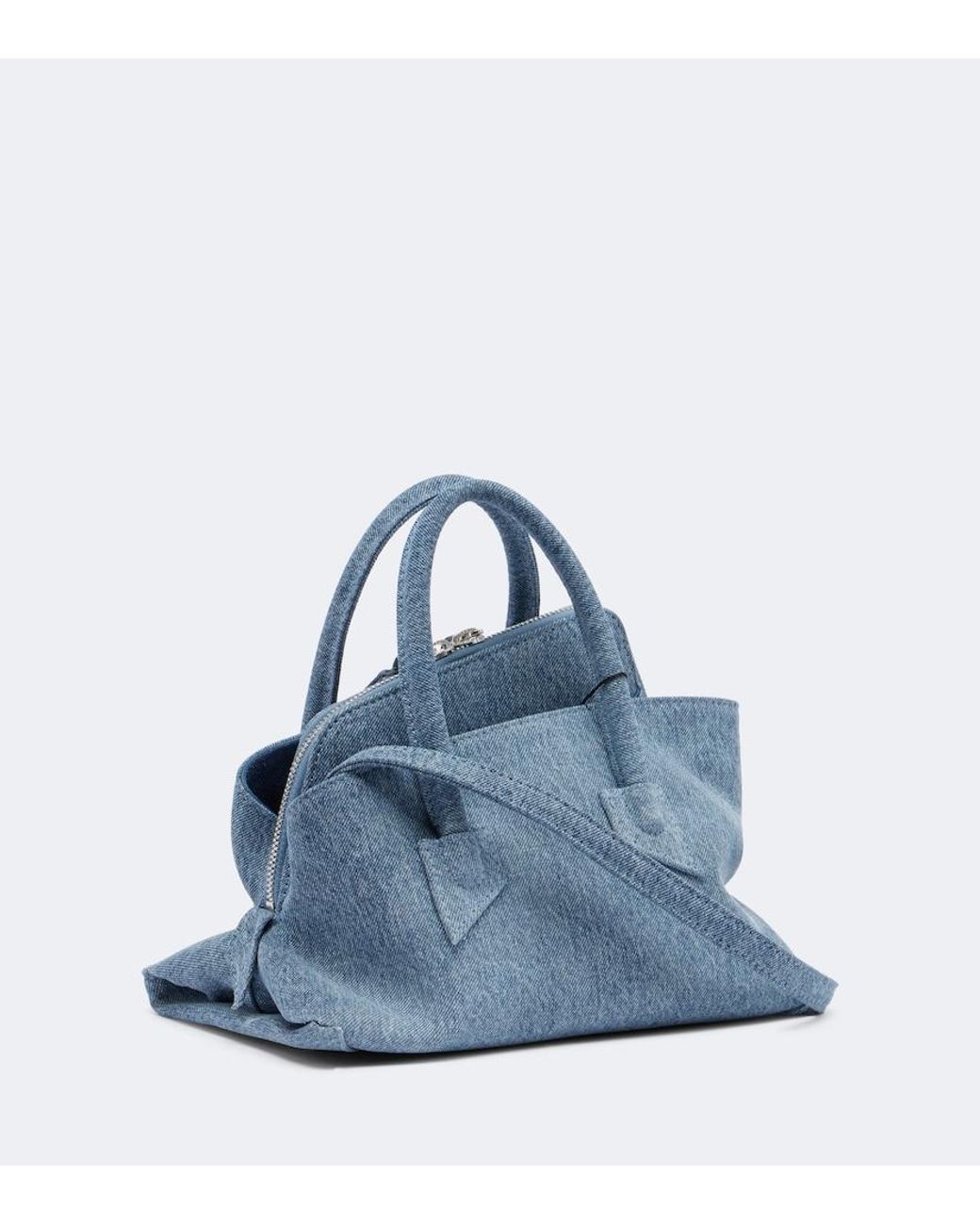 The Attico Blue La Passeggiata Mini Denim Top-Handle Bag