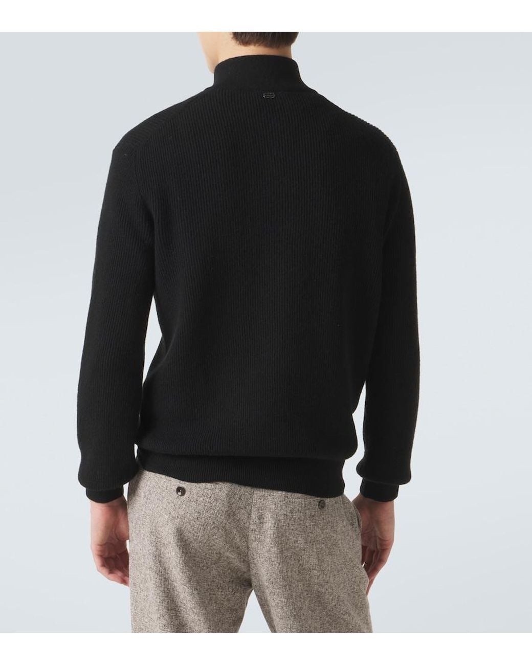 Agnona Blue Cashmere Half-Zip Sweater for men