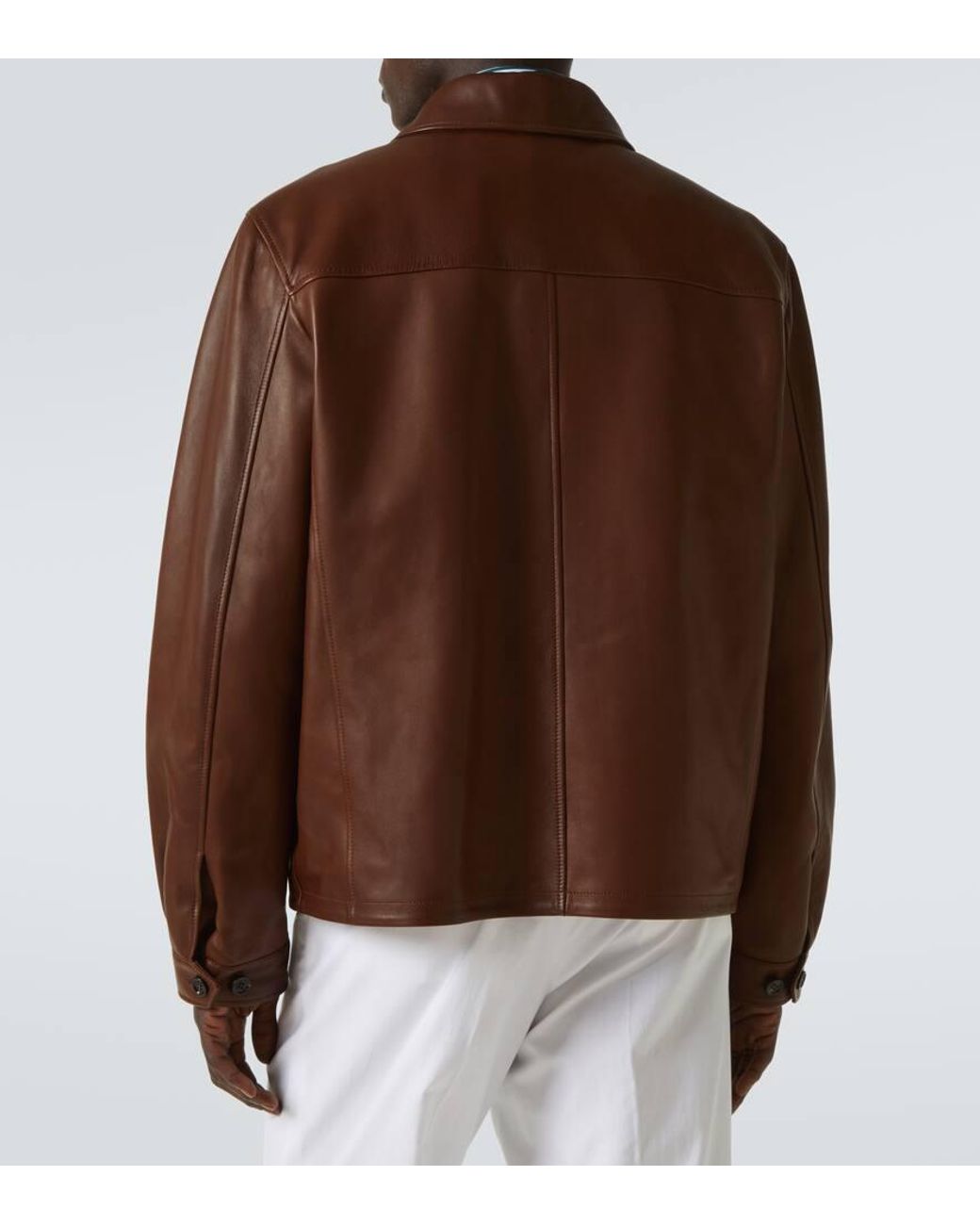 dunhill Leather Jacket in Brown for Men | Lyst UK