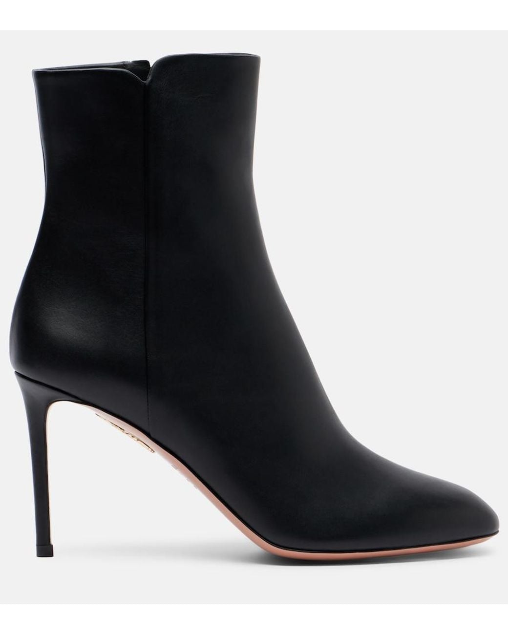 Aquazzura Black Sellier 85 Leather Ankle Boots
