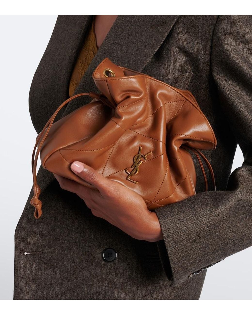 Saint Laurent Brown Jamie Small Quilted Leather Shoulder Bag