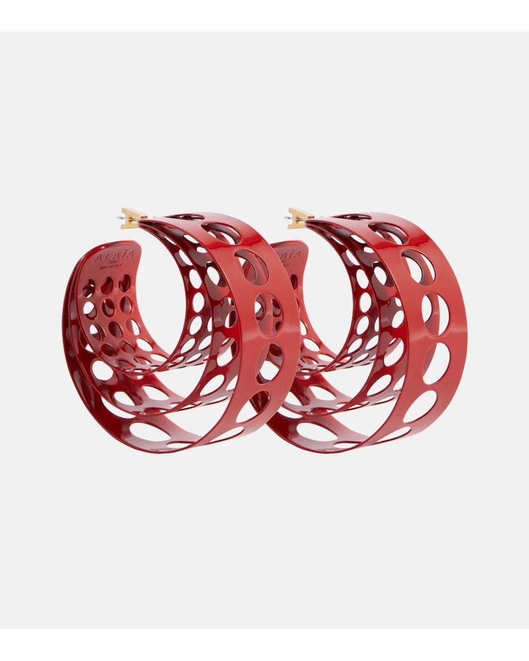Alaïa Red Medium Hoop Earrings