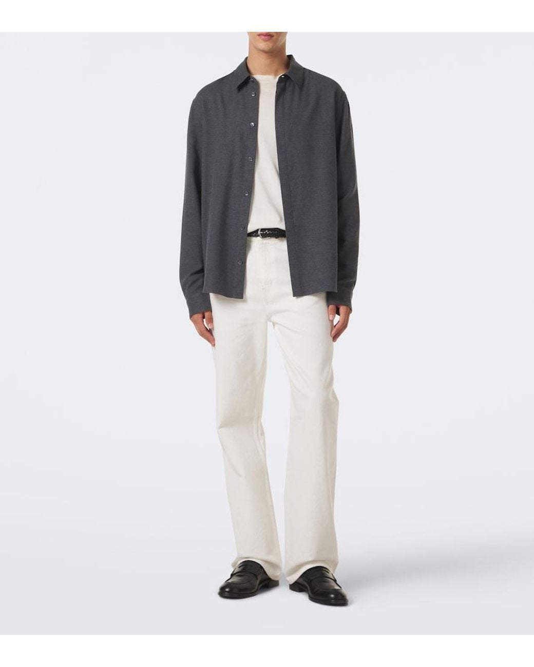 Gabriela Hearst Gray Abbe Cotton And Cashmere Shirt for men