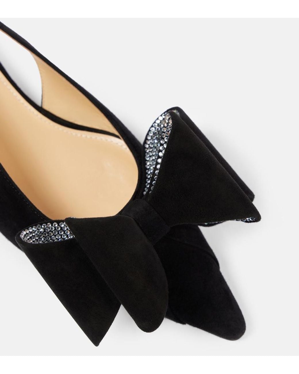 Mach & Mach Black Le Cadeau Suede Ballet Flats