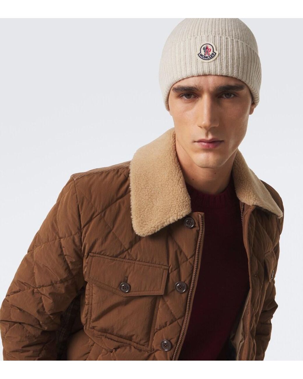 Moncler Natural Wool And Cashmere Beanie for men