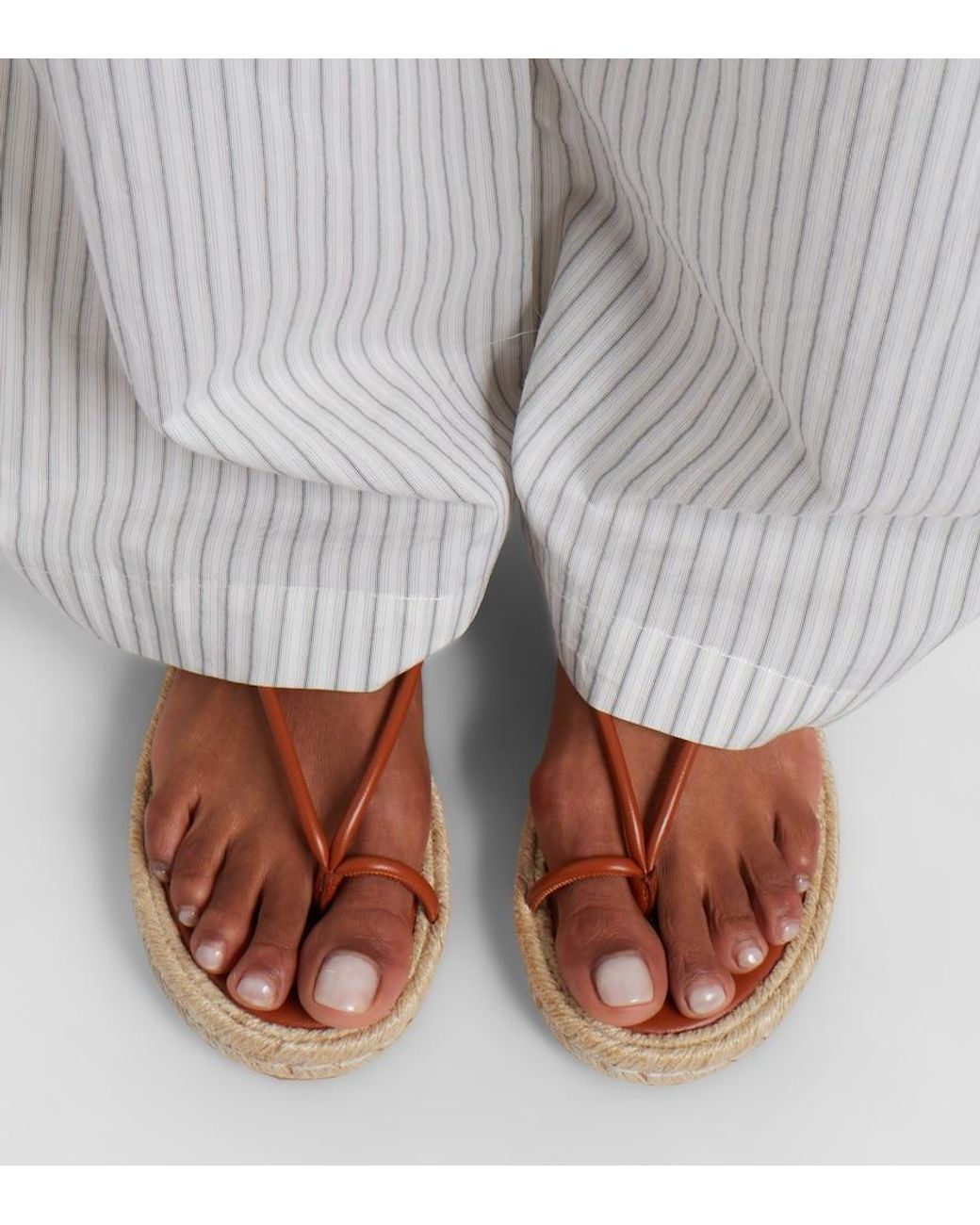 Gianvito Rossi Brown Leather Espadrille Sandals