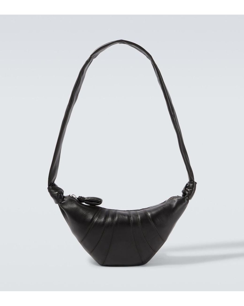 Lemaire Black Croissant Small Leather Shoulder Bag for men