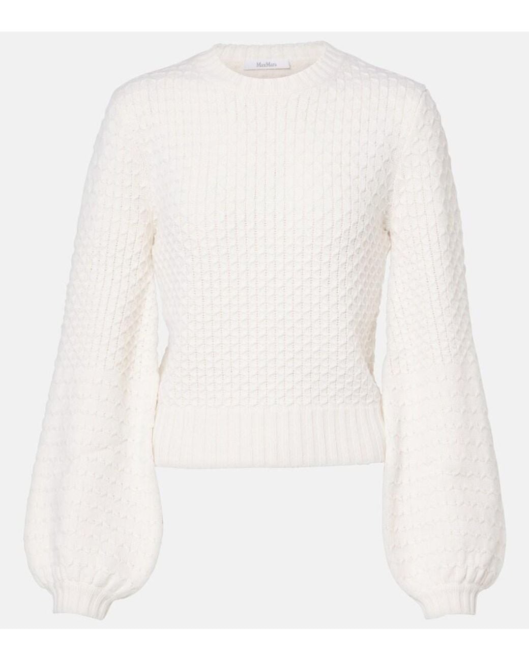 Max Mara White Elvira Wool And Cashmere Sweater