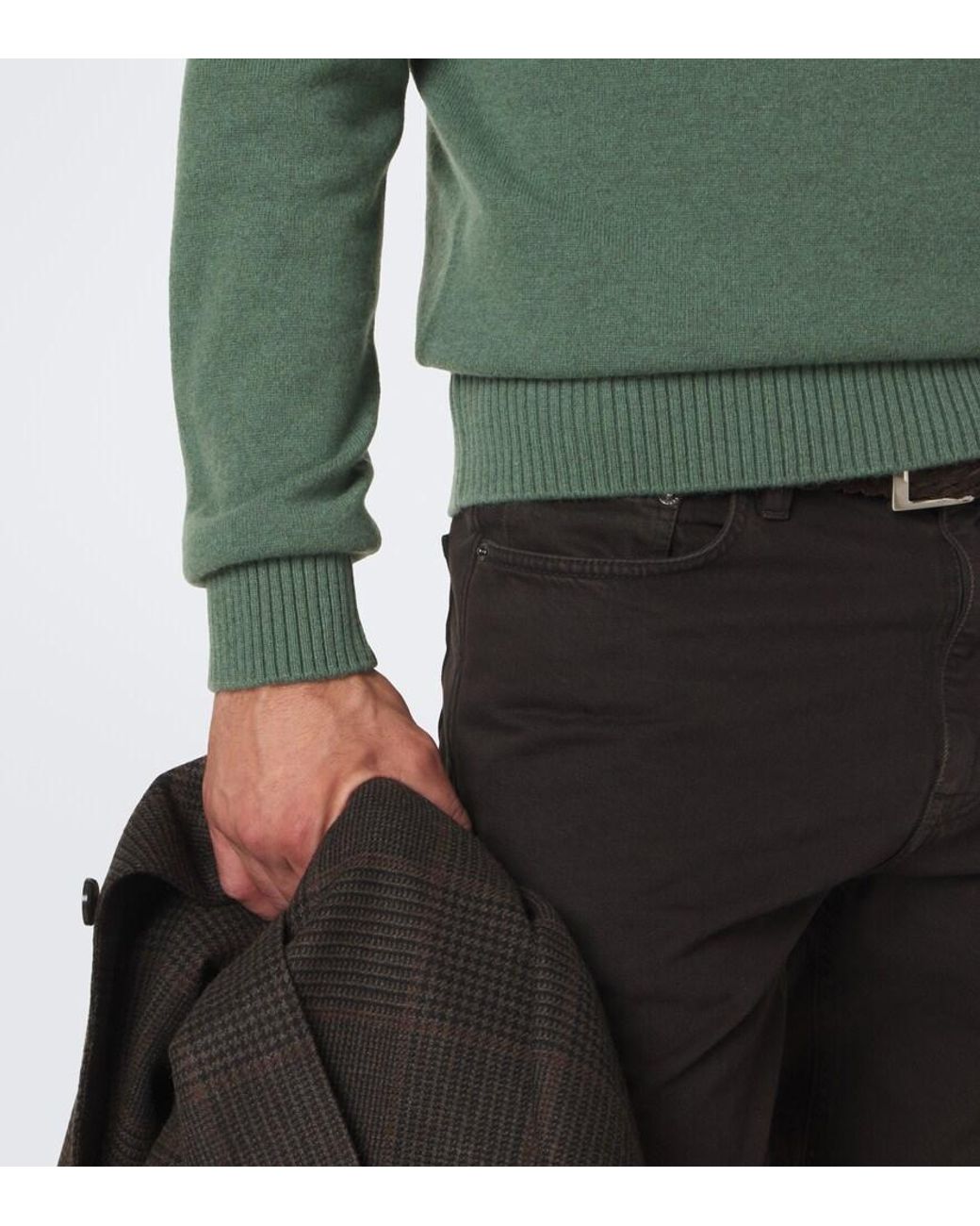 Zegna Green Wool And Cashmere Sweater for men