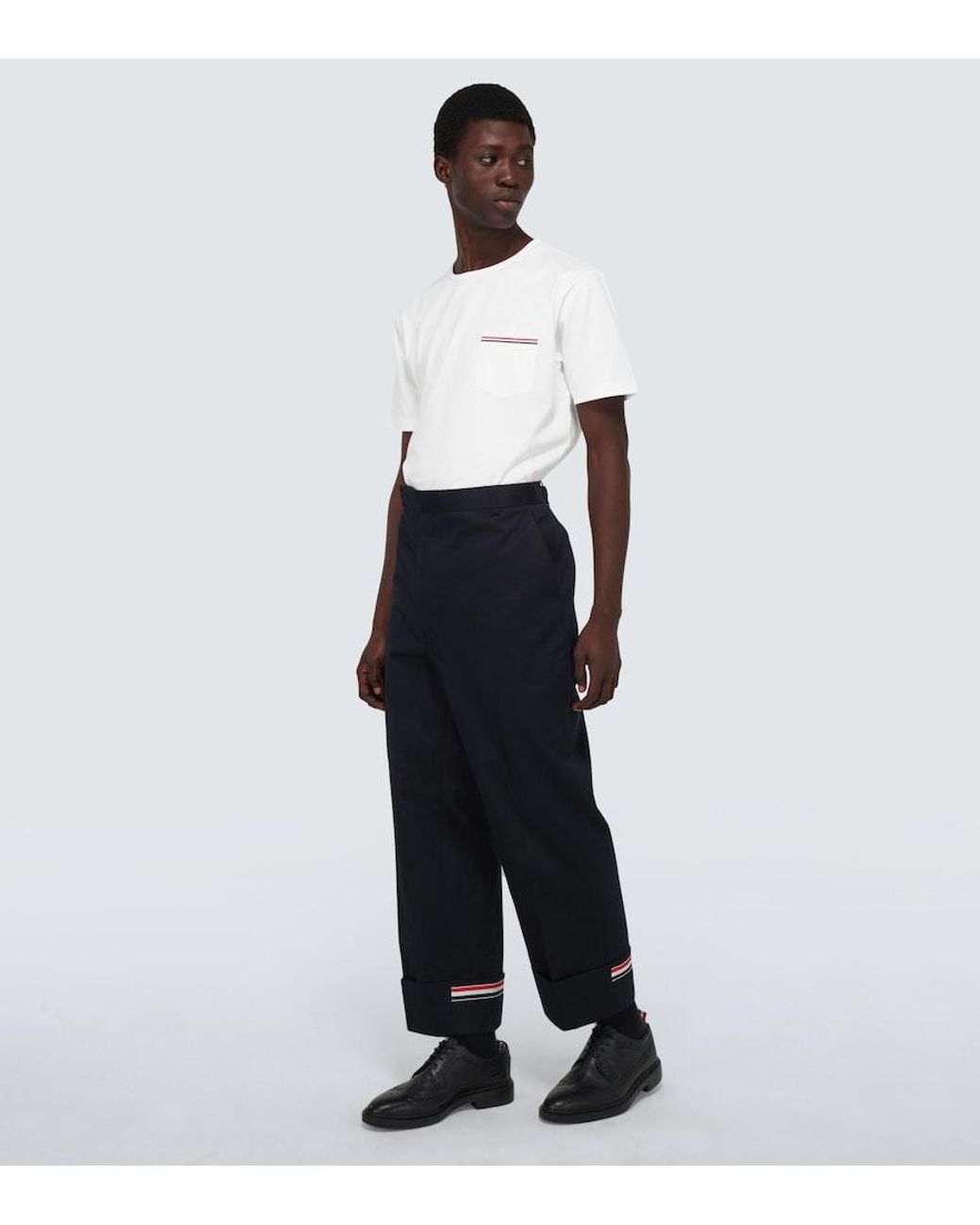 Thom Browne White Short-Sleeved Cotton T-Shirt for men