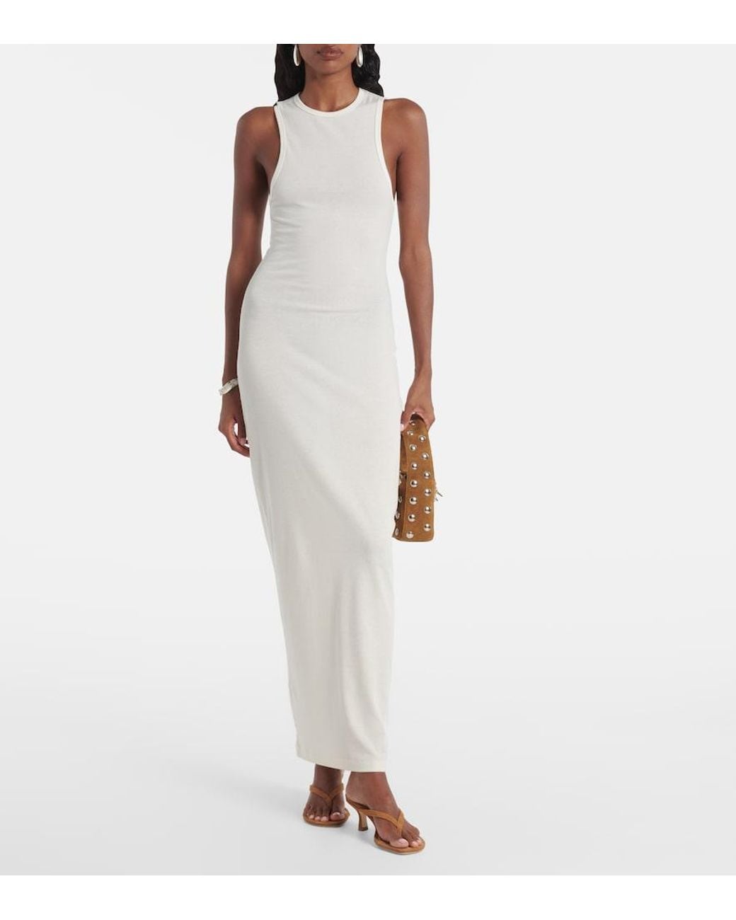 Wardrobe NYC White Cotton-Blend Maxi Dress