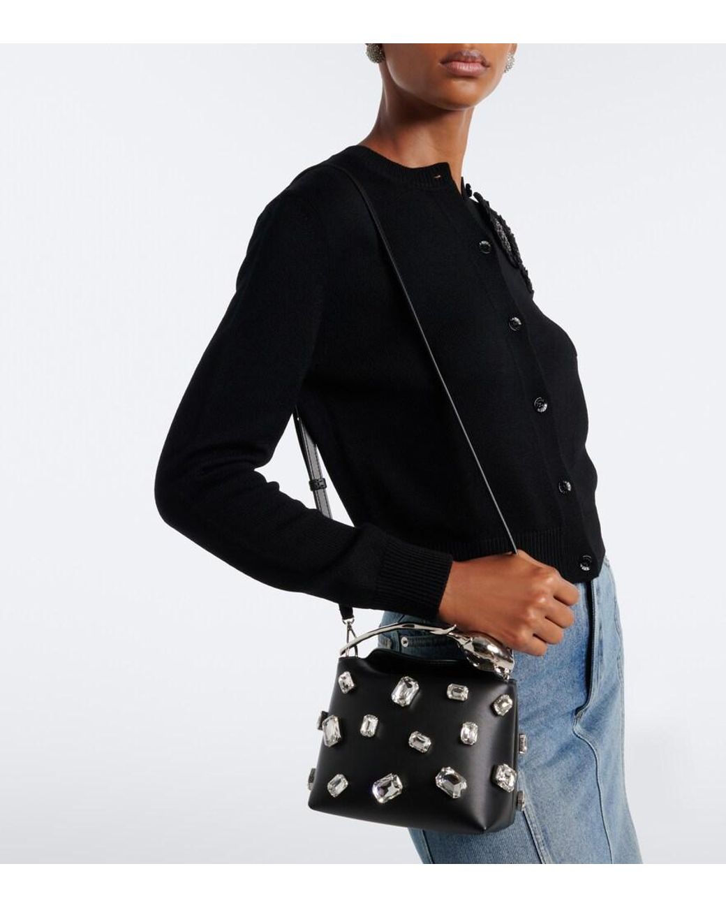 Borsa A Mano Bloom Mini di Erdem in Black