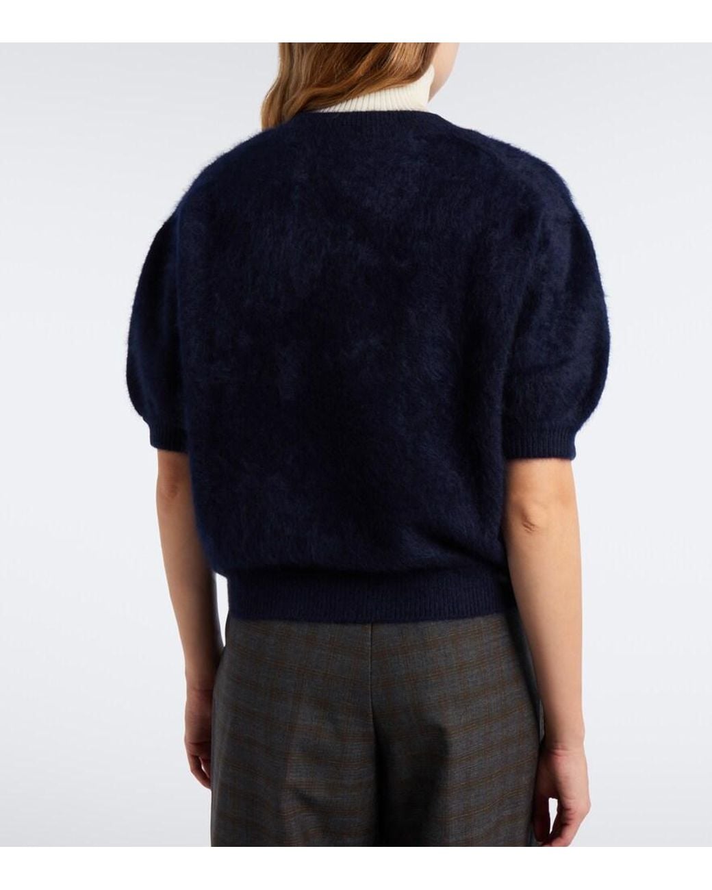 Lisa Yang Blue Juniper Brushed Cashmere Sweater
