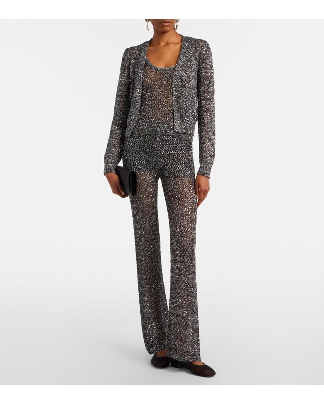 Missoni Black Sequined Knitted Tank Top