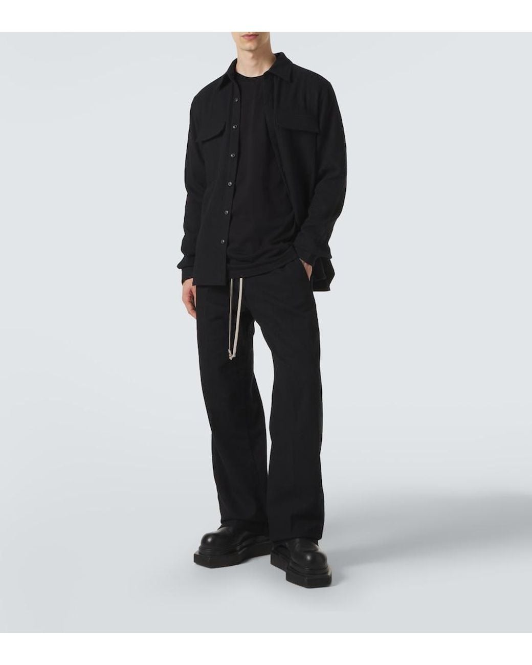 Rick Owens Black Cotton Jersey T-Shirt for men