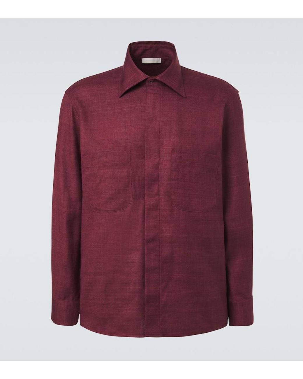 Saman Amel Red Regis Silk Shirt for men