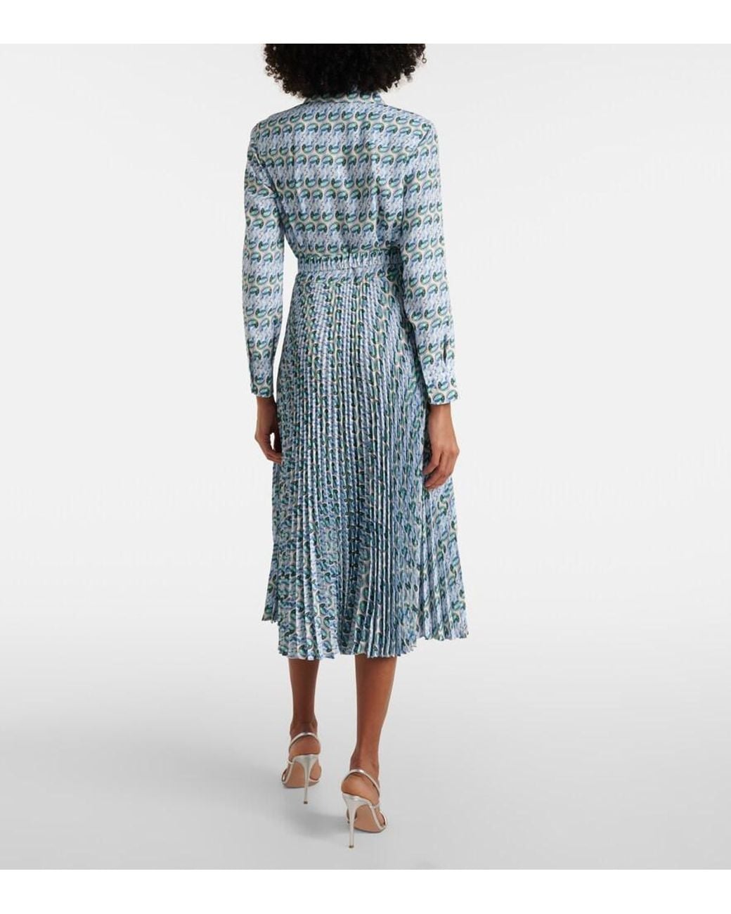 Tory Burch Blue Graphic Print Shirt Dress