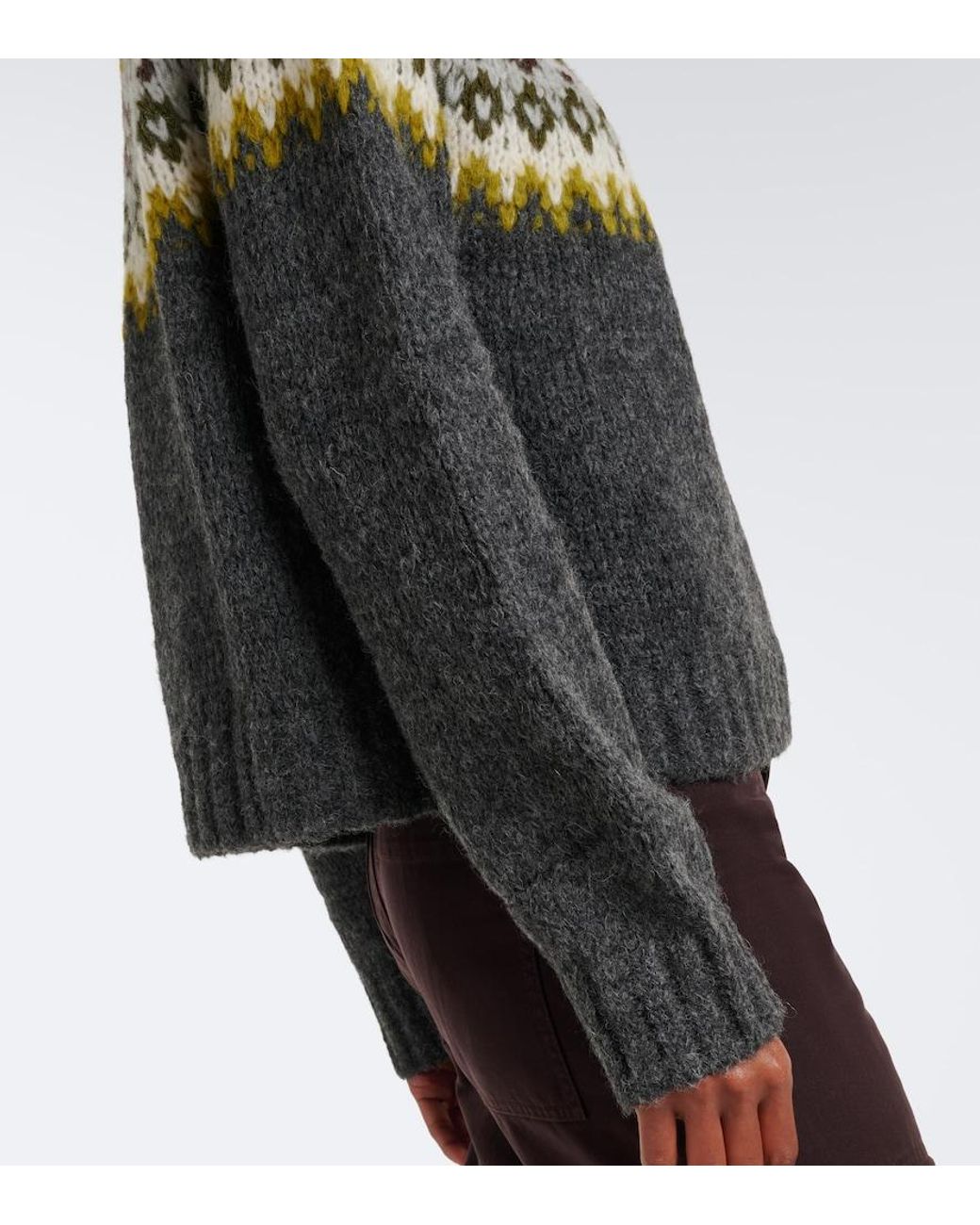 Velvet Gray Fair Isle Alpaca And Wool-Blend Sweater