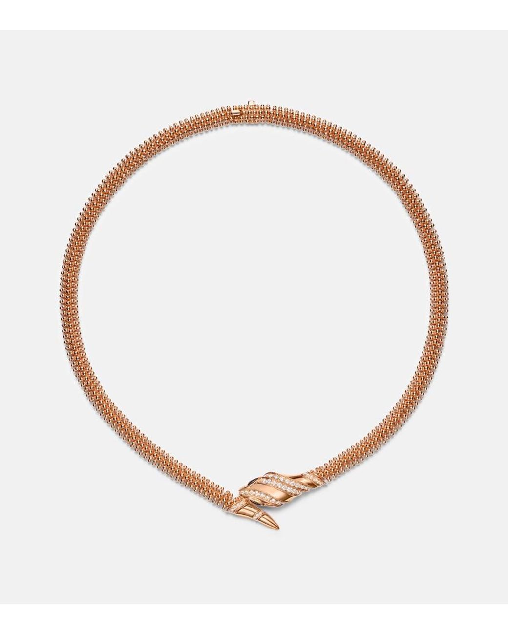 BVLGARI White Serpenti 18Kt Rose Necklace With Diamonds And Onyx