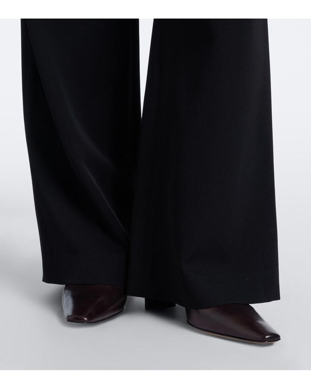 The Row Black Pia Leather Pumps
