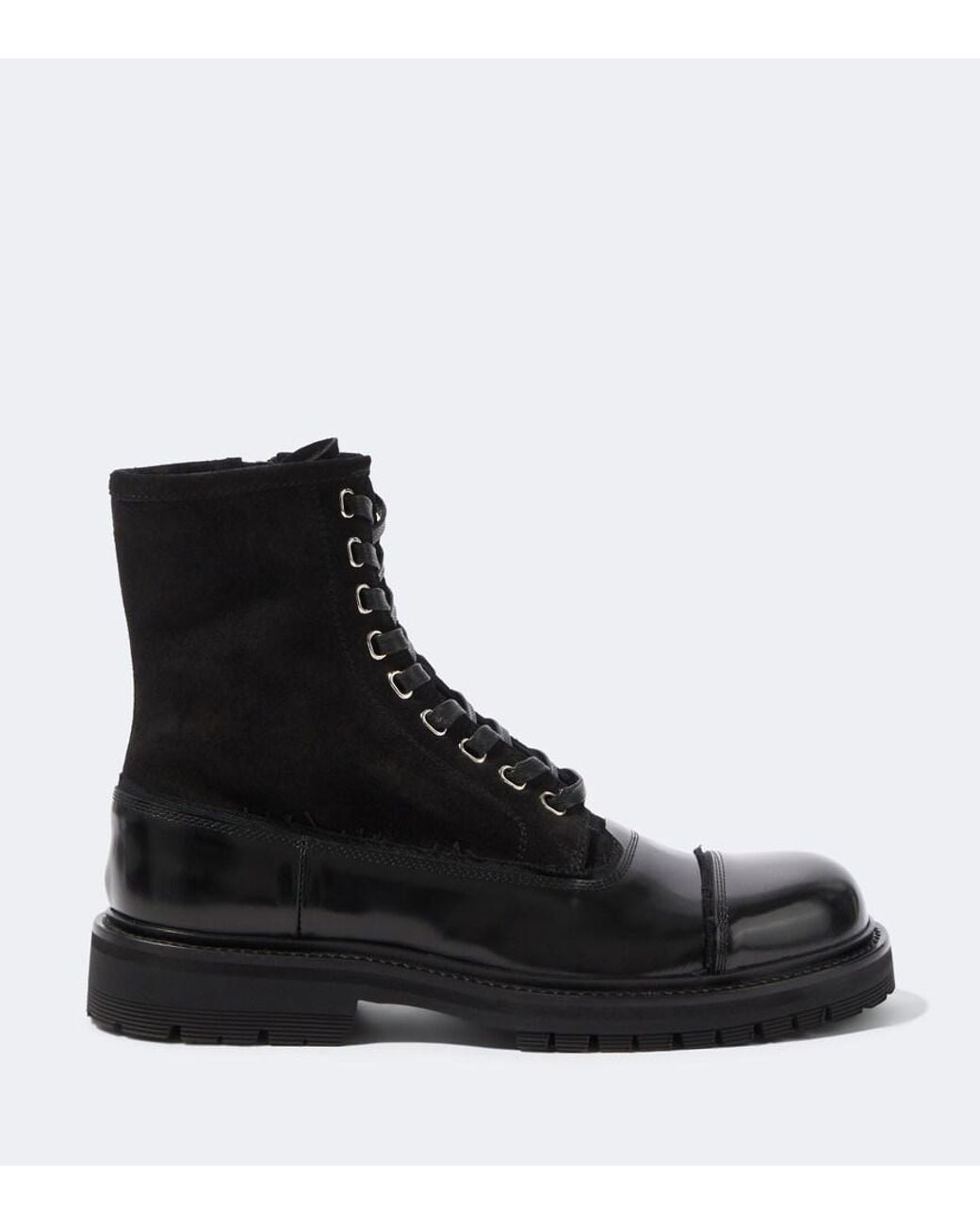 Dolce & Gabbana Black Suede And Leather Lace-Up Boots for men