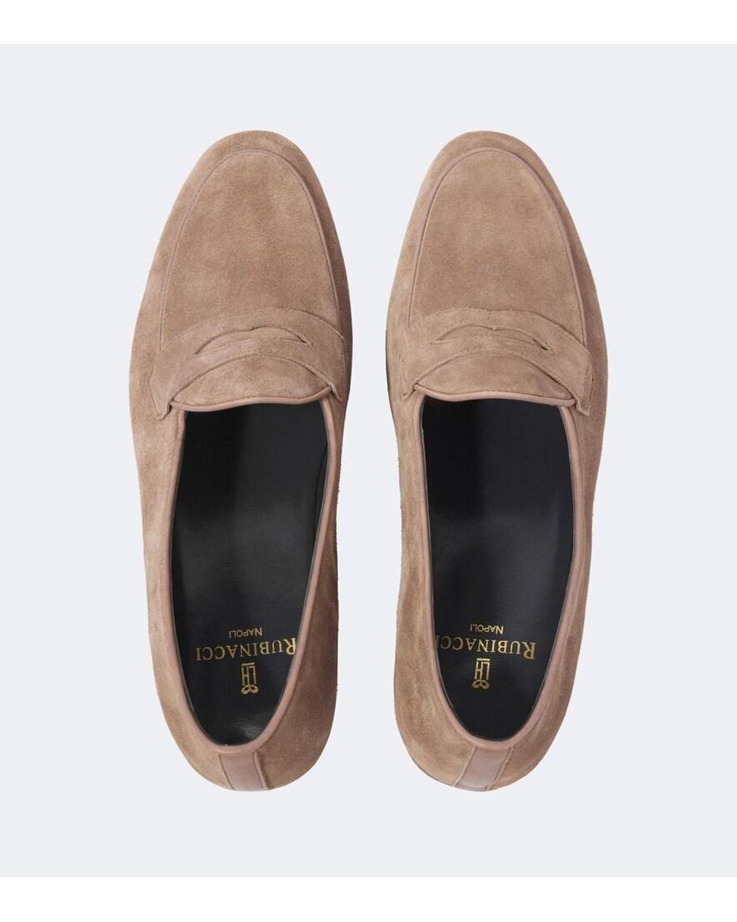 Rubinacci White Suede Penny Loafers for men