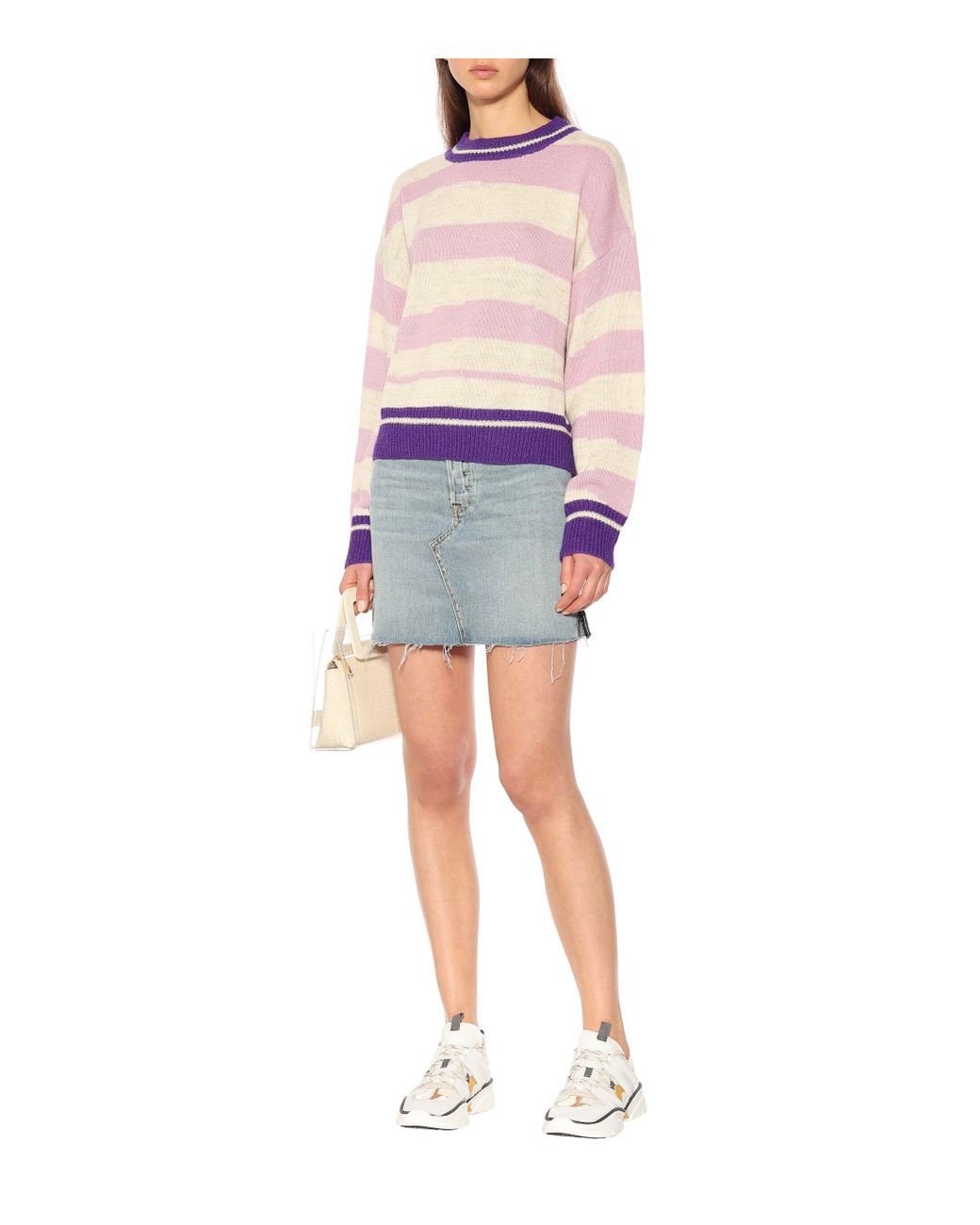 toile Isabel Marant Glowy Striped Alpaca blend Sweater in Purple