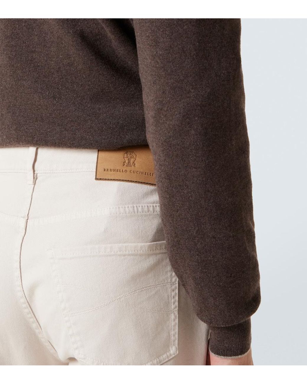 Brunello Cucinelli Natural Mid-Rise Slim Jeans for men