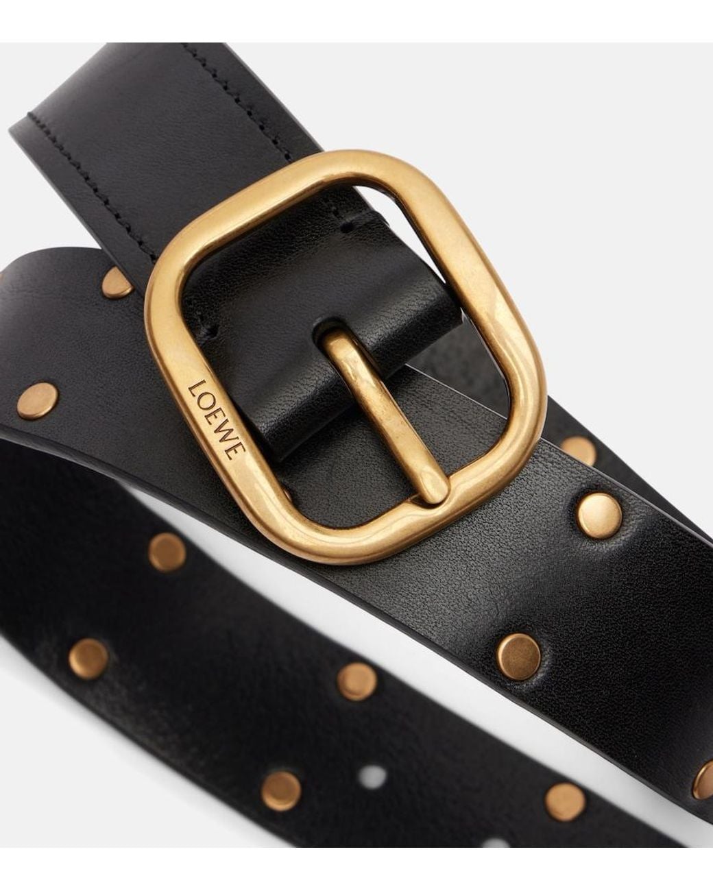 Loewe Black Studded Leather Belt