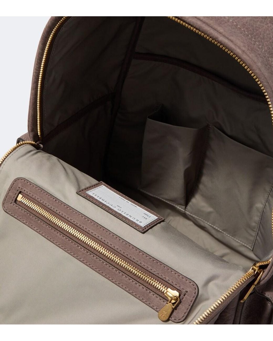 Brunello Cucinelli Brown Leather Backpack for men