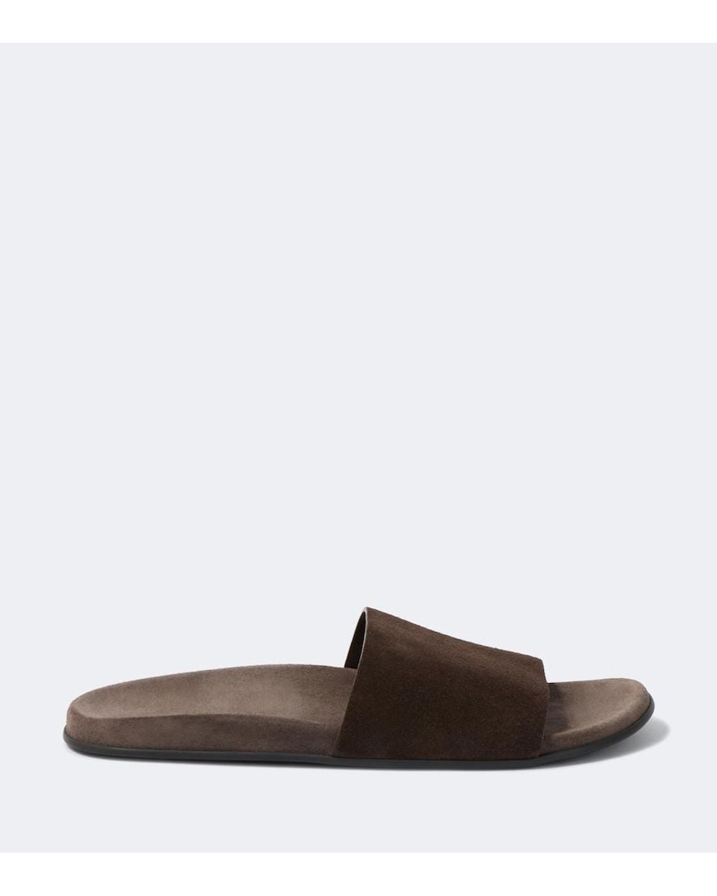 The Row Brown Hugh Suede Slides for men