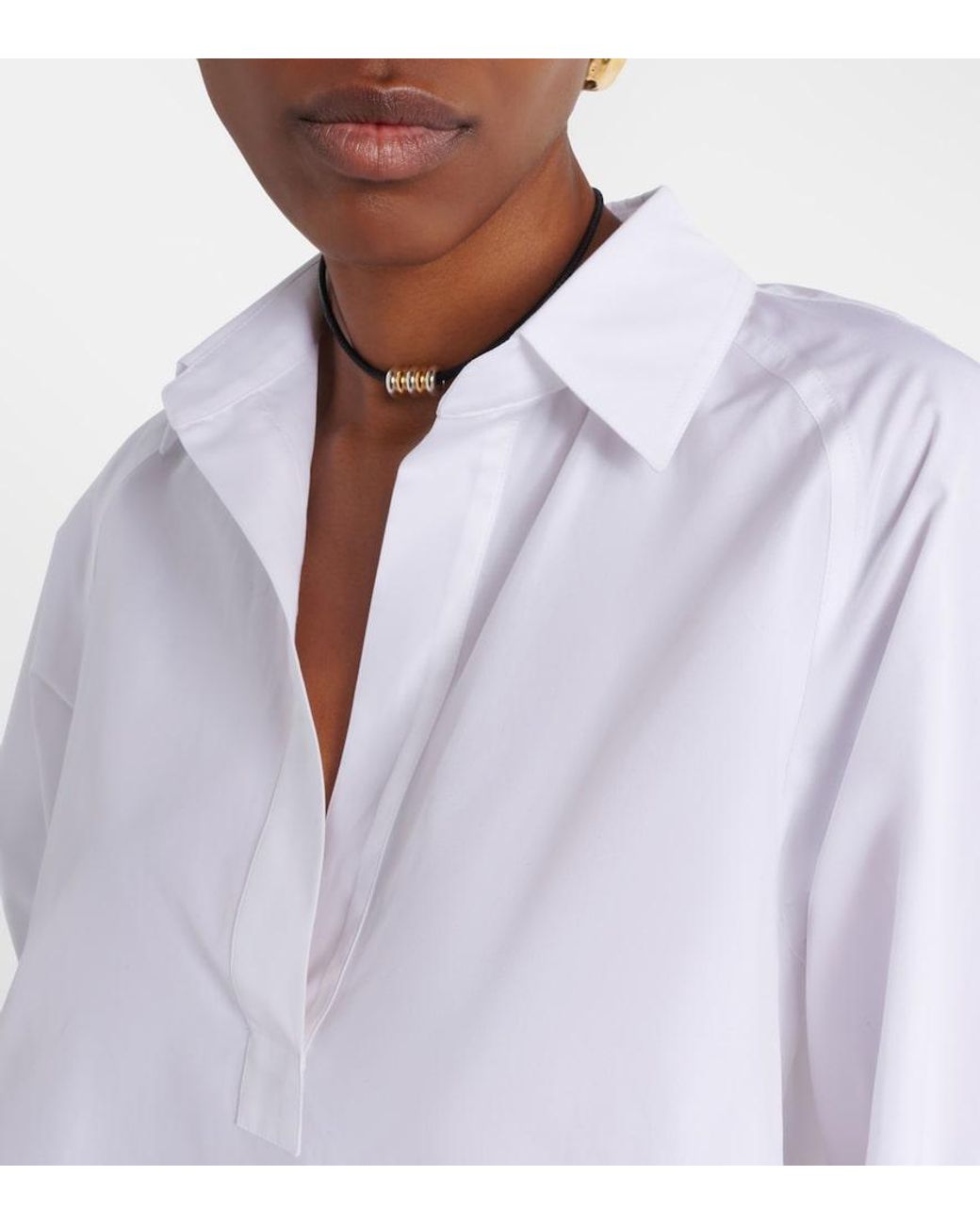 Max Mara White Adorni Oversized Cotton Poplin Shirt