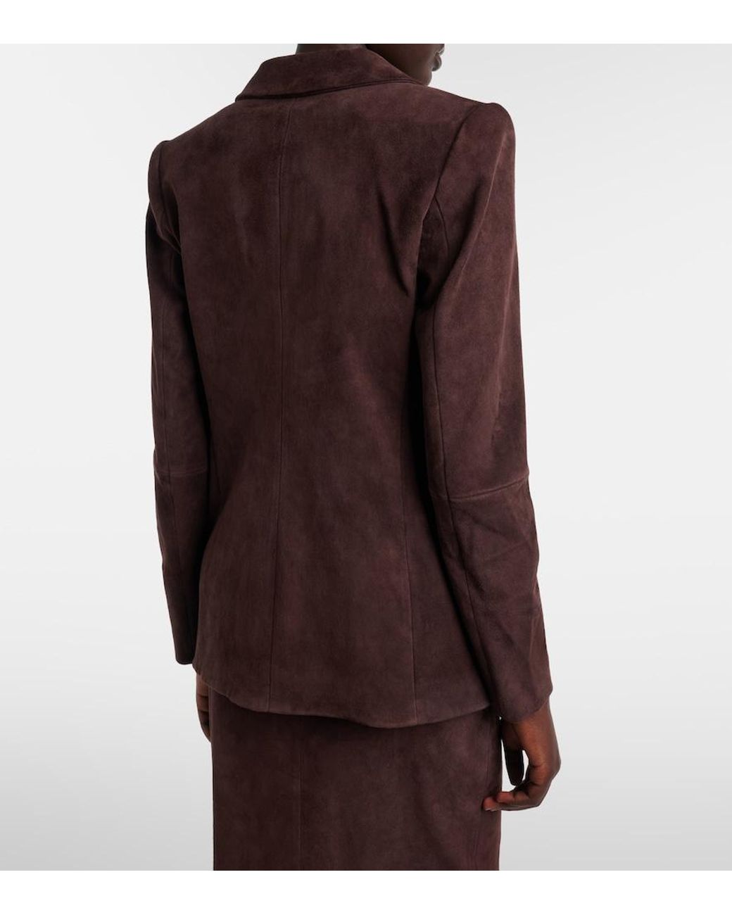 Stouls Brown Jones Double-Breasted Suede Blazer