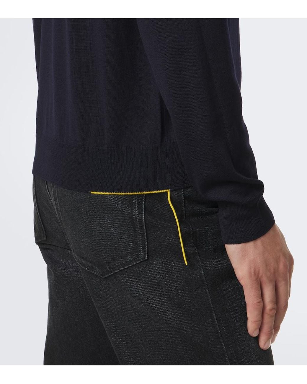 Fendi Blue Wool Sweater for men