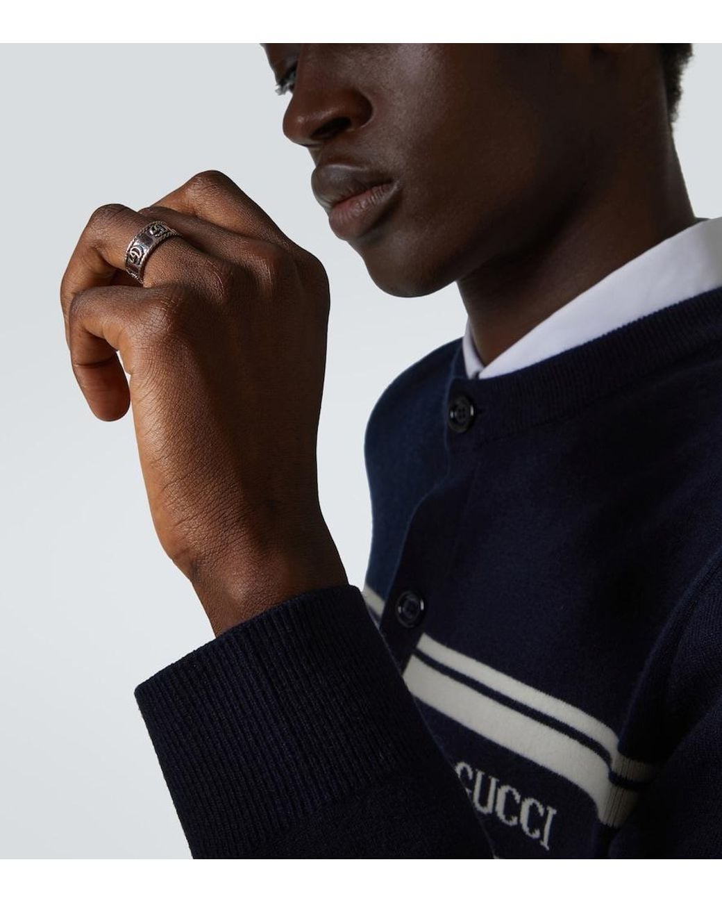 Gucci Metallic Double G Ring for men