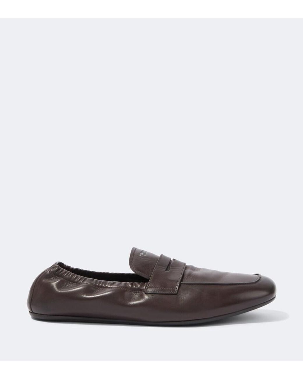 Prada Brown Leather Penny Loafers for men