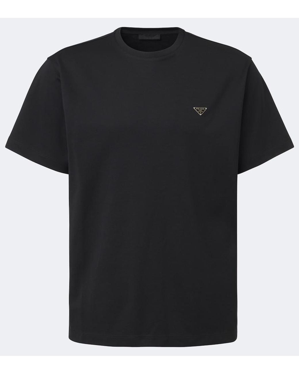 Prada Black Logo Cotton Jersey T-Shirt for men