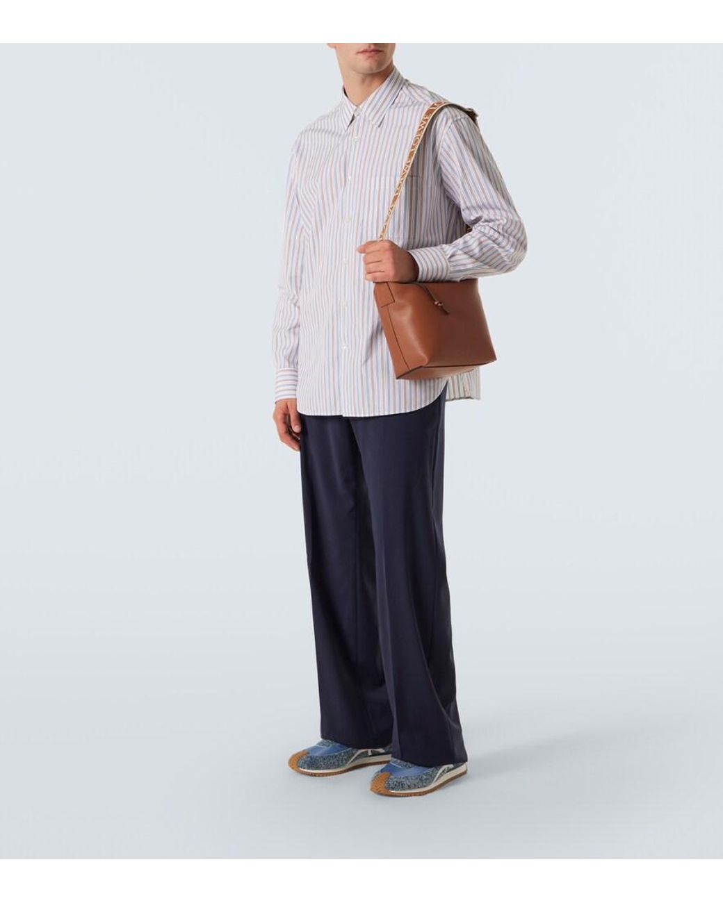 Loewe White Cubi Small Leather Crossbody Bag for men