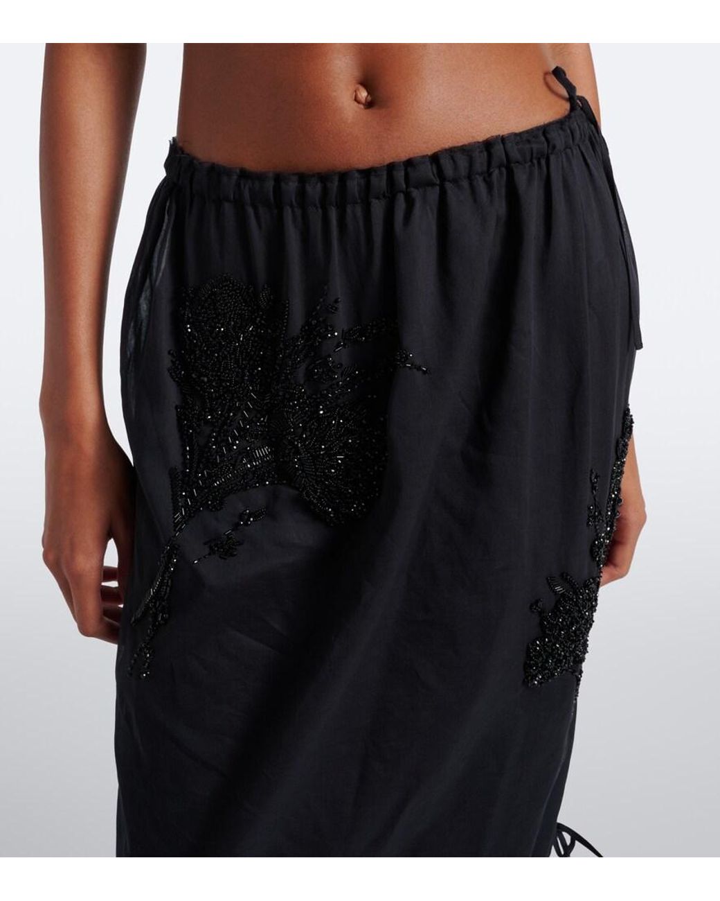 Prada Black Embellished Midi Skirt