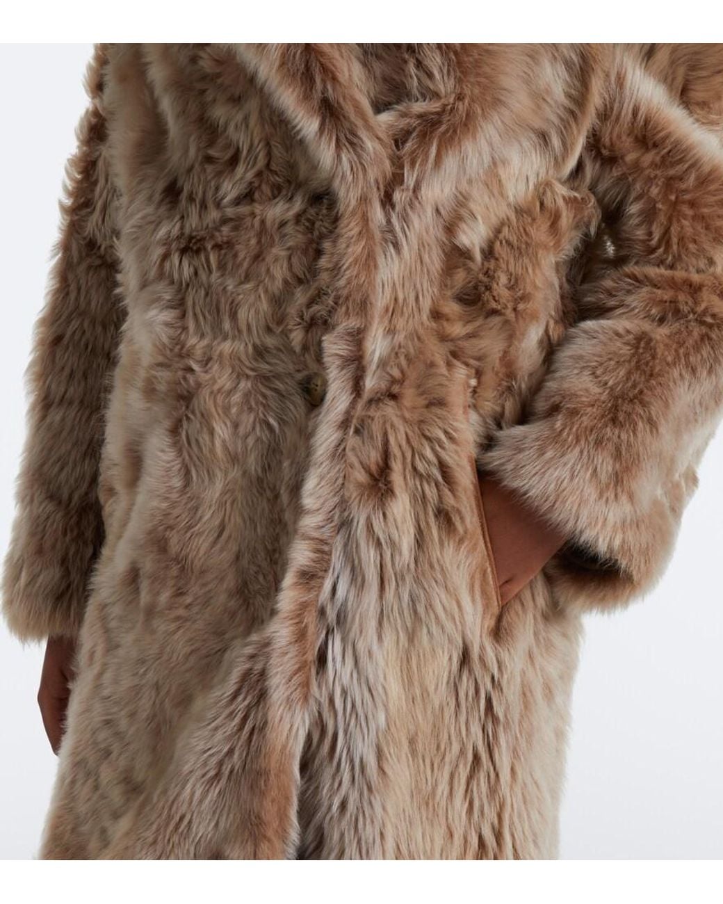 Yves Salomon Natural Reversible Shearling And Leather Coat