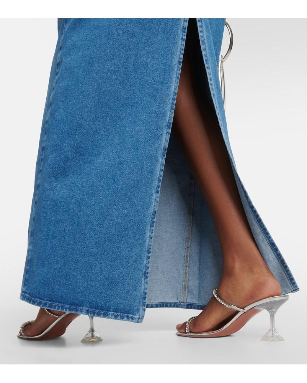 GIUSEPPE DI MORABITO Blue Denim Maxi Skirt